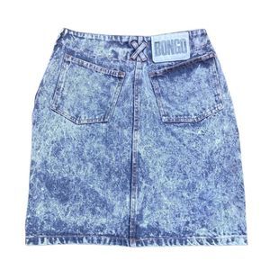 BONGO 90s Vintage Black Acid Wash Jean Skirt Jrs 7